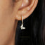 Butterfly CZ Hoop Dangle Earrings, Drop Huggies, Gold, Silver SHEMISLI SH106 LR - Shemisli Jewels