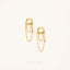 Dangle Chain CZ Hoop Earrings, Huggies, Gold, Silver SHEMISLI - SH119, SH359, SH360, SH361, SH362 - Shemisli Jewels