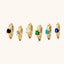 Tiny CZ Stone Helix Hoop Earrings, White Stone, Emerald, Turquoise, Opal, Gold, Silver SHEMISLI SH616, SH196, SH637, SH646, SH656, SH666