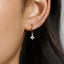 4 leaf Clover CZ Drop Hoop Earring, Flower Dangle Huggies, Unisex, Gold, Silver SHEMISLI SH100, SH541, SH542, SH543, SH544