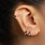 Sapphire Baguette Helix Hoop Earring, Huggies, Unisex, Gold, Silver SHEMISLI - SH393, SH394, SH395