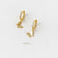 Butterfly CZ Hoop Dangle Earrings, Drop Huggies, Gold, Silver SHEMISLI SH106 LR - Shemisli Jewels