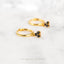 3 Petal Flower Black CZ Hoop, Unisex, Gold, Silver SHEMISLI SH358