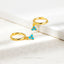 3 Petal Turquoise CZ Flower Hoop, Unisex, Gold, Silver SHEMISLI SH356