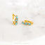 Turquoise Baguette Abstract CZ Hoops, Gold, Silver SHEMISLI SH350 - Shemisli Jewels
