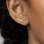 Half Starlight Paved Climber Earrings, Leaf Jewelry, Gold, Silver SHEMISLI - SS327 NOBKG LR - Shemisli Jewels