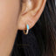 Turquoise Baguette CZ Hoop, Unisex, Gold, Silver SHEMISLI - SH212