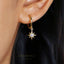 Star Hoop Earring, CZ Drop Huggies, Unisex, Gold, Silver SHEMISLI SH112