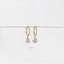 CZ Drop Hoop Earrings, Huggies, Unisex, Gold, Silver SHEMISLI SH068