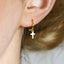 Tiny Cross Dangle Hoop Earrings, Unisex, Gold, Silver SHEMISLI SH178