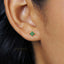 4 Leaf Clover Flower Studs, White, Emerald, Turquoise, Sapphire, Black, Unisex, Gold, Silver SHEMISLI SS040, SS079, SS080, SS246, SS247