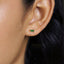 Tiny Emerald Baguette Stud Earrings, Unisex, Gold, Silver SHEMISLI SS023 Butterfly End, SS455 Screw Ball End (Type A)