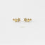 Three Stars CZ Studs Earrings, Unisex, Gold, Silver - SS070 LR