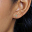 Tiny CZ Diamond Shape Stud, White, Emerald, Turquoise, Sapphire, Black, Unisex, Gold, Silver SHEMISLI - SS108, SS109, SS110, SS345, SS346