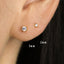 Dainty Clear CZ Studs, 2, 2.5, 3mm Unisex, Gold, Silver SS800, SS801, SS802 Butterfly End, SS786, SS787, SS788 Screw Ball End (Type A)