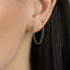 Emerald Studs for Two Piercings, Unisex, Gold, Silver SHEMISLI SS200