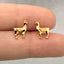 Tiny Llama Stud Earrings, Lama alpaca Jewelry, Unisex, Gold, Silver SHEMISLI - SS252 Butterfly End, SS493 Screw Ball End (Type A) LR