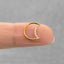Daith Piercing CZ Moon Shape Paved Earring, Hinged Clicker Hoop, 16ga 10x5mm, Solid G23 Titanium, SHEMISLI SH332