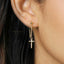 Cross Dangle Chain Studs Earrings, Unisex, Gold, Silver SHEMISLI SS150