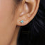 4 Leaf Clover Flower Studs, White, Emerald, Turquoise, Sapphire, Black, Unisex, Gold, Silver SHEMISLI SS040, SS079, SS080, SS246, SS247