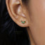 Tiny CZ Leaf Flower Stud Earrings, White, Emerald, Turquoise, Sapphire Black, Unisex, Gold, Silver SS136, SS137, SS155, SS239, SS255, SS204