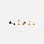 3 Beads Stud, Threadless Flat Back Earring, Minimalist Style, A-SS537 SS538