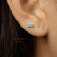 Tiny Turquoise Baguette Stud Earrings, Unisex, Gold, Silver SHEMISLI SS107 Butterfly End, SS456 Screw Ball End (Type A)