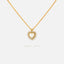 Small Mother of Pearl Heart CZ Necklace, Silver or Gold Plated (15.5'+2") SHEMISLI - SN015