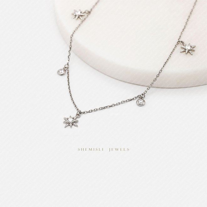 Tiny Star Necklace, Silver or Gold Plated (15.5"+2") SHEMISLI - SN025