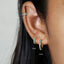 Simple Turquoise cz Hoop Earrings, Huggies, Unisex, Gold, Silver SHEMISLI SH126, SH127, SH128, SH129, SH130, SH131