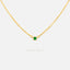 Tiny Emerald Stone Necklace, Unisex, Gold, Silver (14.5"+2.5") SHEMISLI - SN006