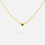 Tiny Emerald Stone Necklace, Unisex, Gold, Silver (14.5"+2.5") SHEMISLI - SN006