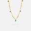 Tiny Emerald and White Stone Necklace, Silver or Gold Plated, 17.5" SHEMISLI - SN034