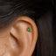 Tiny 3 Leaf Emerald Threadless Flat Back Earrings, 20,18,16ga, 5-10mm, Unisex, Surgical Steel, SHEMISLI SS550