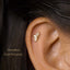 Tiny 5 Leaf White Stone Crown Threadless Flat Back Earrings, 20,18,16ga, 5-10mm, Surgical Steel SHEMISLI SS552