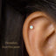 Tiny 3mm Opal Ball Threadless Flat Back Earrings, 20,18,16ga, 5-10mm Unisex, Surgical Steel SHEMISLI SS587