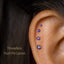 Sapphire Stud, Threadless Flat Back Earring, Minimalist Style, A-SS515 SS516 SS517 SS518