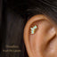 Tiny 5 Leaf Opal Stone Crown Threadless Flat Back Earrings, 20,18,16ga, 5-10mm, Unisex, Surgical Steel SHEMISLI SS585