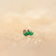 Tiny 5 Leaf Emerald Stone Crown Threadless Flat Back Earrings, 20,18,16ga, 5-10mm, Surgical Steel SHEMISLI SS560