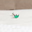 Tiny 3 Leaf Emerald Threadless Flat Back Nose Stud, 20,18,16ga, 5-10mm, Surgical Steel, SHEMISLI SS550