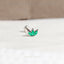 Tiny 3 Leaf Emerald Threadless Flat Back Tragus Stud, 20,18,16ga, 5-10mm, Surgical Steel, SHEMISLI SS550