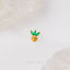 Tiny 3 Leaf Emerald Threadless Flat Back Lip Labret Stud, 18,16ga, 6-10mm, Unisex, Surgical Steel, SHEMISLI SS550