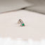 Tiny Triangle Emerald Stone Threadless Flat Back Earrings, 20,18,16ga, 5-10mm, Unisex, Surgical Steel, SHEMISLI SS555