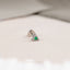 Tiny Triangle Emerald Stone Threadless Flat Back Earrings, Nose Stud, 20,18,16ga, 5-10mm, Surgical Steel, SHEMISLI SS555