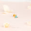 Tiny 3-Petal Turquoise Flower Threadless Flat Back Nose Stud, 20,18,16ga, 5-10mm, Unisex, Surgical Steel, SHEMISLI SS570