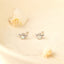 Tiny Angel Wing Halo With AB Stone Stud Earrings, Unisex, Gold, Silver SS841 Butterfly End, SS842 Screw Ball End (Type A)