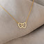 Interlocking Two Hearts Necklace, Silver or Gold Plated (16"+2") SHEMISLI - SN011