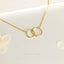 Interlocking Two Circle Necklace, Unisex, Gold, Silver (15.5"+2") SHEMISLI - SN012