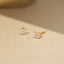 Tiny White Stone Flower Studs, Unisex, Gold, Silver SHEMISLI - SS039, SS040, SS321