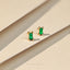 Tiny Emerald Baguette Stud Earrings, Unisex, Gold, Silver SHEMISLI SS023 Butterfly End, SS455 Screw Ball End (Type A)